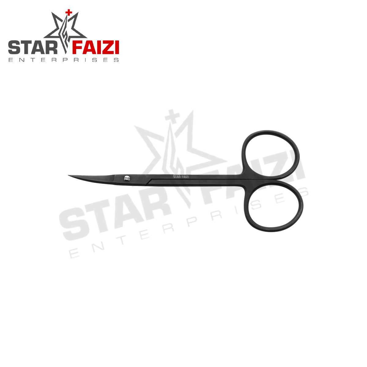 4 1/2â€³ IRIS SCISSOR, BLACK LINE, CURVED